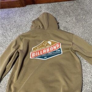 Billabong Olive Green Pullover Hoodie with Graphic Back